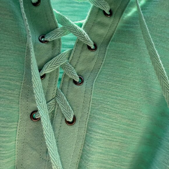 Chaps Women's Pullover Plus Size 2X Top with Laces Light Green (Parakeet) NWT - Picture 8 of 16
